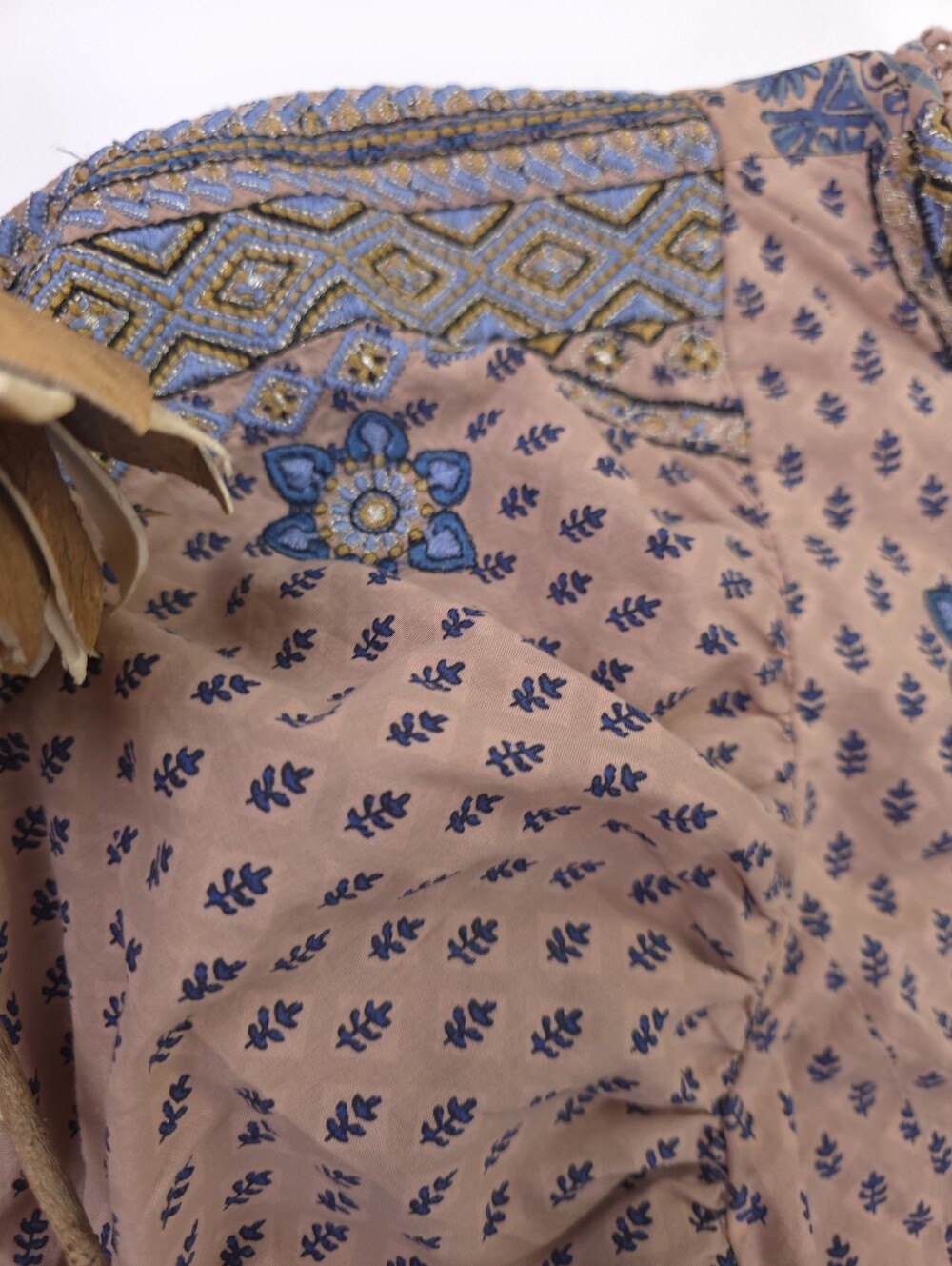 Anthropologie Embroidered Boho Peasant Dress Dusty Rose Sz M - Picture 7 of 15